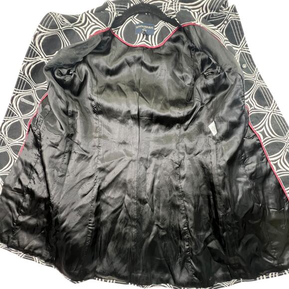 Banana Republic Factory Black White Geometric Jacket XSP Trench Coat Classic - Picture 5 of 12